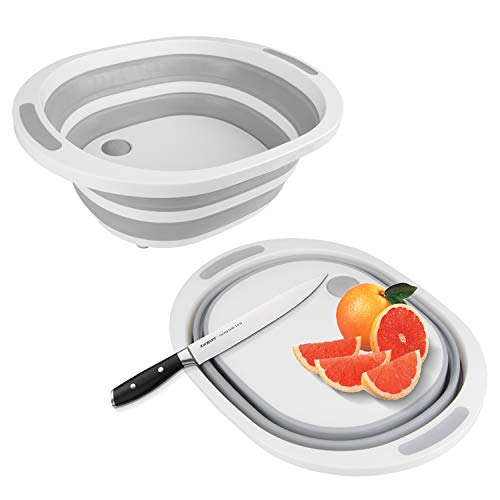 Gaming Master Collapsible Vegetable Cutting Board Portable Bowl Draining Basket Travel Multifunction Fruit