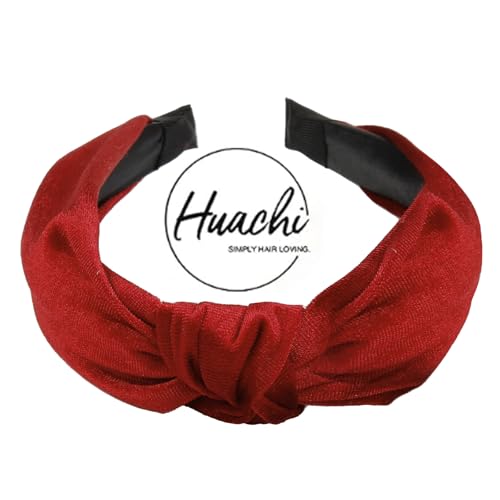 Huachi Christmas Headbands for Women Girls Top Knot Headband Red & Green Velvet Knotted Head Bands for Women’s Hair Accessories Fashion Holiday Hairbands Turban Christmas Gifts - Image 3