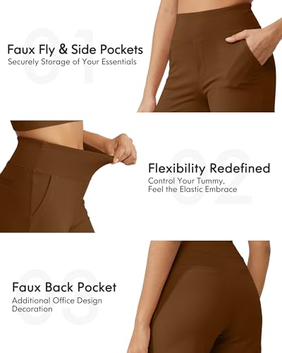 Image of G4Free Capri Pants for Women Wide Leg Yoga Dress Cropped Pants Capri Leggings with Pockets for Casual Summer