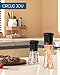 CIRCLE JOY Manual Salt and Pepper Grinder Set For Professional Chef, Refillable Salt and Pepper Shakers with Ceramic Blades, Adjustable Coarseness and BPA-free 180ml Glass Container, Tall Black White