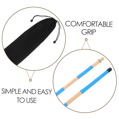Sosoport 1par Bundle Varillas profesionales de madera para jazz y música folk, y pinceles de percusión fáciles de usar con agarre cómodo para principiantes miniatura 3