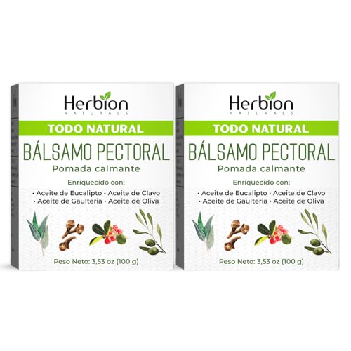 Herbion Naturals Chest Rub, ungüento calmante natural, alivia la congestión del pecho, reduce los dolores musculares, adultos y niños de 2 años y más, 100 gm