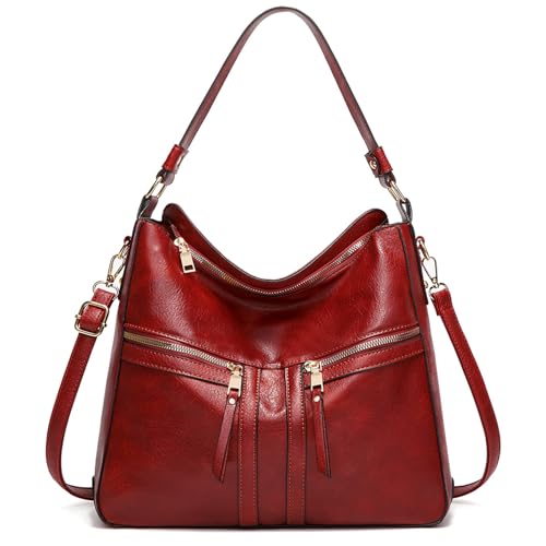 Sacmill Damen Handtaschen Groß Shopper Umhängetasche PU Leder Schultertasche Hobo Tasche Damentaschen Geschenke für Schule Einkauf Reise