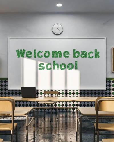 Image of 237 Pcs Glitter Bulletin Board Letters, Numbers and Punctuation 4 Inch | Cut Out Letters for Bulletin Board Decorations, Poster Board Letters Alphabet Cutouts for Classroom Wall Decor (Green)