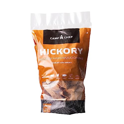Image of Camp Chef Premium Hardwood Chunks - Wood Chunks for Smoking & Outdoor Grilling - Compatible with Pellet Grills, Smokers & Barbecues - Made in The USA - Hickory, 432 cu in