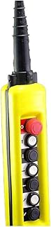 ABS 6 Pushbuttons 1 Speed Hoist Crane Pendant Control Station with Emergency Stop 5A 250V IP65-15 to 70 Degrees C