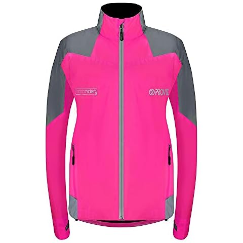 Proviz Women's Nightrider Reflective Waterproof Cycling Jacket Hi Visibility Breathable Cycling Coat, Pink, UK10 / US6 Cover