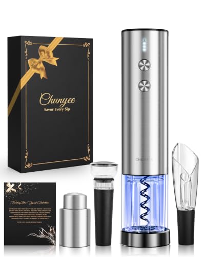 Electric Wine Opener Set - Premium Wine Gifts with Wine Opener, Foil Cutter, Wine Aerator, Vacuum Stopper, and Elegant Gift Box - Ideal Christmas Gift for Unforgettable Moments