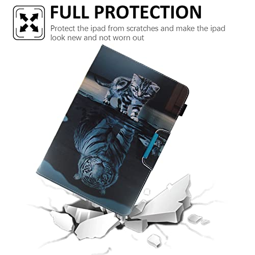 Universal Case For 9.5-10.5 Inch Tablet,Chgdss For Ipad 9.7/10.2/10.5 Inch,Samsung Tab A 10.1/Tab E 9.6 And More 9.5-10.5 Inch Tablets,For All 9.5-10.5 Inch Ipad Android Windows Tablet,Cat And Tiger #TOP1