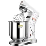 Batidora Amasadora Repostería Profesional, 500W, 7L Robot Cocina Multifunción, Bol en Acero Inoxidable, 3 Velocidades,con Gancho para Masa,Batidor Plano, Batidor