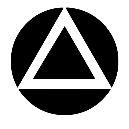 Alcoholics Anonymous AA Symbol Design #4 Vinyl Decal Sticker Car Window Wall Laptop Stay Sober Stop Drinking Unity Service Recovery (4" x 4", Black Glossy)