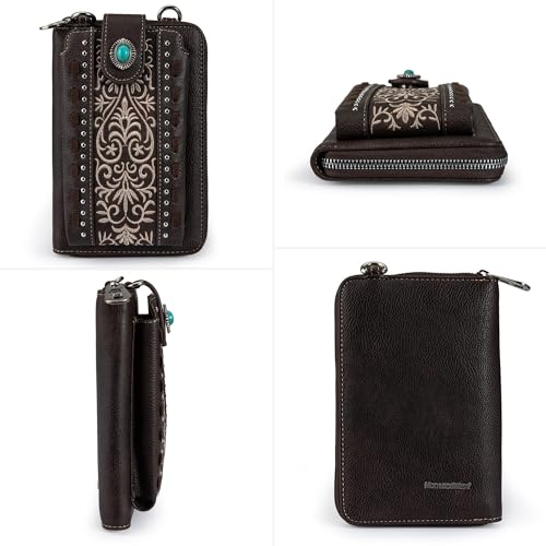 Image of Montana West Western Crossbody Phone Wallet for Women RFID Blocking Wallet Purse with Cash Slots & Zipper Pocket