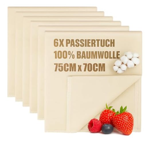COM-FOUR® 6x Ropa panadero, estopilla, paño para colar, 100% algodón - Paños tejidos para la preparación de masas - Reutilizables, resistentes desgarro con alta humedad - Paño lino para hornear pan