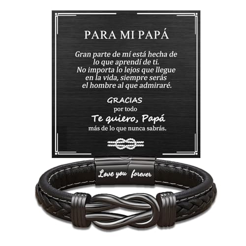 CheersLife Regalos Día Del Padre: Pulsera Personalizada Hombre - Nudos Infinitos 'Te Amo Para Siempre'