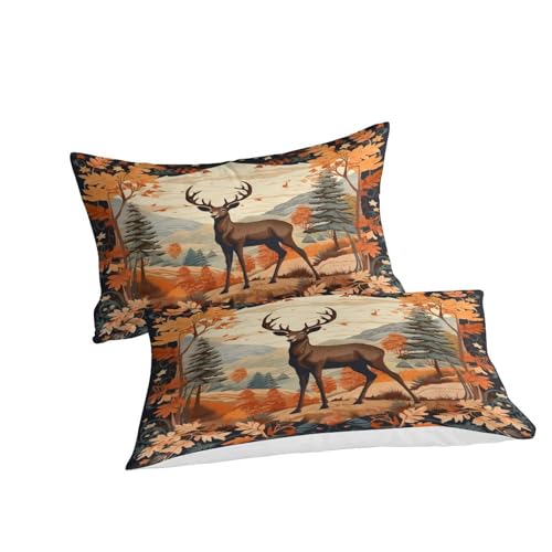 Housse de couette cerf 200x200 cm avec taies d'oreiller lit double - 6