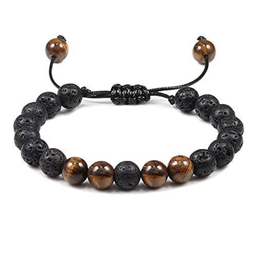 Bracelets en pierre de lave et oeil de tigre cadeau de couple idéal