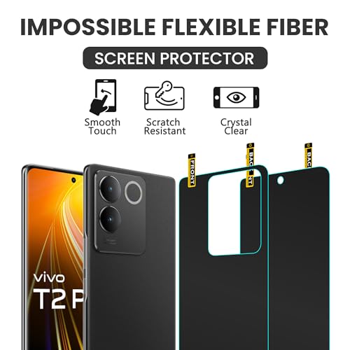 Image of Screen Protector for Vivo T2 Pro 5G (6.78 Inches) Edge to Edge Front and Back Guard with Installation Kit | Crystal Clear, Case Friendly Screen Coverage, Ultra Thin Unbreakable Membrane