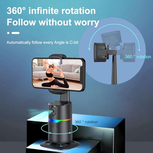 Support de téléphone avec suivi automatique rotation 360 sans application