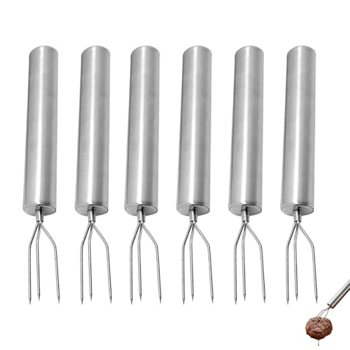 6 Stück Pellkartoffelgabel, Kartoffelgabel Aus Edelstahl, Maisgabel, Pralinengabel, Wiederverwendbar Schälhilfe, Pellkartoffelhalter für Gemüse Maiskolben, Tragbares Grillwerkzeug für Camping Wandern