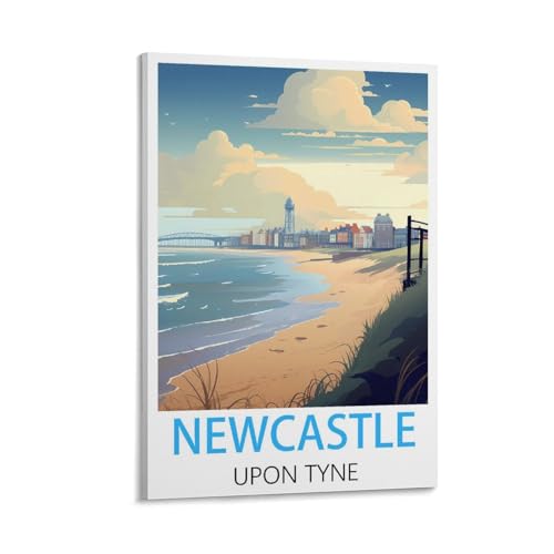 Poster vintage Newcastle upon Tyne 60x90cm impression toile pour déco chambre