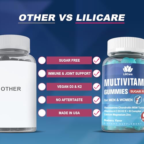 Lilicare Multivitamin For Women 50+ & Men, Sugar Free Methylated Multivitamin Gummies With Glucosamine Chondroitin Msm For Senior thumb #4