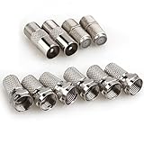 JEEUE F Plug Connectors Waterproof Micro Screw/Twist On Aerial Coaxial Cable RG6 for Satellite TV Sky NTL (silver) - Image 2