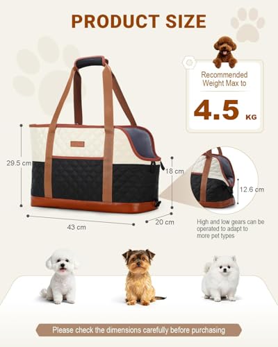 Lekespring Hundetasche für Kleine Hunde 5kg, Tragetasche Katze Hundetragetasche Leichte, Hundetransportbox Dog Carrier Bag