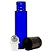 24 Glass Cobalt Blue Essential Oils Roller Bottles Refillable 10 ml Roll On Perfume/Aromatherapy/Organic Beauty Bottles with Stainless Steel Roller Balls & Cap, with 3-3 ml Droppers