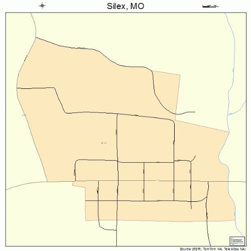 Large Street & Road Map of Silex, Missouri MO Printed poster size