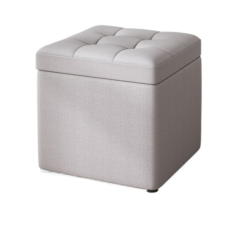 Banc à chaussures en tissu et cuir | Tabouret de rangement élégant et bas pour l'entrée