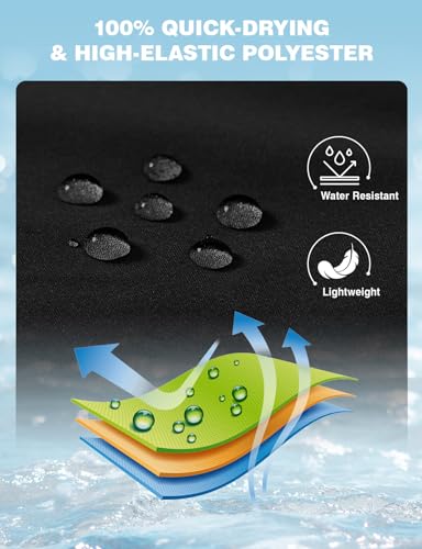 Rdruko Men's Board Swim Shorts Trunks 9" Long Swimming Beach Swimwear Boardshorts Athletic Zipper Pockets - No Mesh Liner3