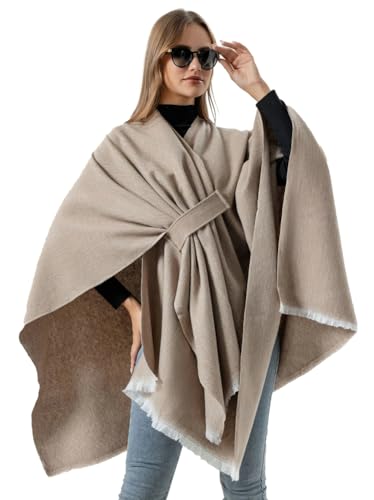 Women's Shawl Wrap Open Front Poncho Cape Oversized Sweaters Cardigan Shawl Elegant Travel for Spring Fall Winter3