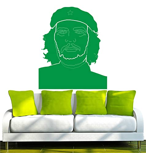 INDIGOS UG Vinilo Decorativo para Pared w297 Che Guevara, Retrato, Cabeza 80x67 cm, Color Verde, 80x8x67 cm