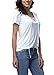 DREAGAL Women's Eyelet Lace Up Short Sleeve Top White Medium