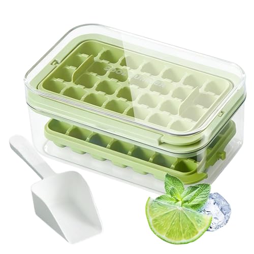 Cubiteras para Congelador | Giratorio Transparente Reutilizable con Tapa de Liberación Fácil - Moldes para Hacer Hielo - Para Cocina Congelador Comidas Bebidas Whisky Familiar