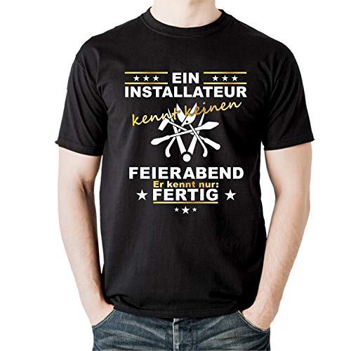EIN Installateur kennt keinen Feierabend, Zünfte Heavy T-Shirt für Klempner mit Zunftlogo Zunftsymbol Handwerk (4XL) Cover