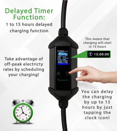 32Amp & 40Amp Primecom Level 2, Electric Vehicle (Ev) Charger, (240V, 32A/40A), Nema 14-50 Electric Car Charger, 30 Feet, 40 Feet, And 50 Feet Lengths For Tesla Level2 Ev Charger (40, 40Amp) For Tesla #TOP2