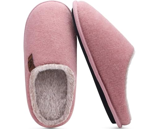 Image of COFACE Mens Cozy Memory Foam Scuff Slippers Casual Slip On Warm House Shoes Indoor /Outdoor Sandal Slippers With Arch Support Rubber Sole Size 7-15