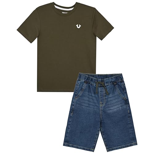Image of True Religion Boys Short Sets for Kids | Boys Jean Shorts and Tee Shirt Clothing Set