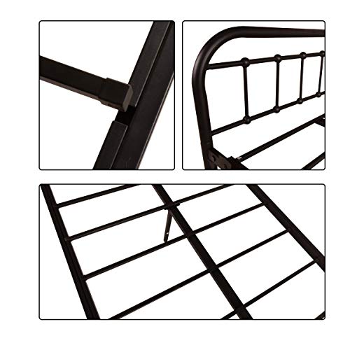 HOMERECOMMEND Metal Daybed Frame Heavy Duty Metal Slats Sofa Bed Platform Mattress Foundation Twin Day Bed Black