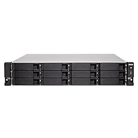QNAP TS-1263XU-4G-US 2U 12-Bay AMD 64bit x86-based NAS and iSCSI/IP-SAN, Quad Core 2.0GHz, 4GB RAM, 4 x 1GbE, 1 x 10GbE (10GBASE-T), Single PSU (not upgradeable)