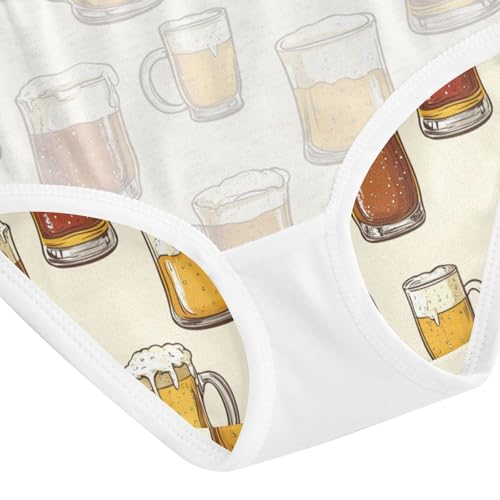 ZZKKO Beer Mug Girls Underwear Toddler Panties for Girls Comfort Brief Size 2T-8Y4