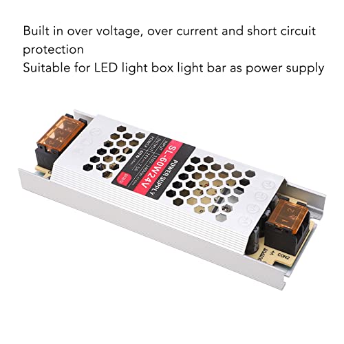Image of 60W 24V 2.5A Ultra Thin Power Supply, Universal Regulated Switching LED Driver Transformer AC 110V-240V to DC 24V for LED Strip Lights