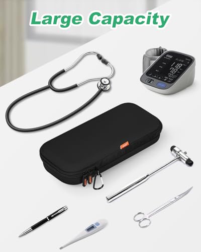 Image of Black Stethoscope Case for 3M Littmann Classic III /Cardiology IV /MDF Acoustica Stethoscopes - Shockproof Hard Stethoscope Bag Large Travel Carrying Case for Medical, Doctor, Nurse Accessories