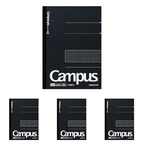 コクヨ(KOKUYO) ノート キャンパスノート 方眼罫 セミB5 ノ-4S5-D 黒 (× 4)のサムネイル