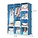 VIPZONE Baby Dresser, Kids Closet Organizers, Portable Kids Wardrobe for Closet, Bedroom, Nursery, Cubby, Cabinet, Clothes, Dress, Baby Storage Shelf, Armoire Clothes Hanging (Blue)