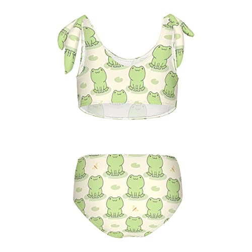 MNSRUU Girls Swimsuits Bear Girls Tankini Bathing Suits Two Piece Swimwear Cute Bikini Set 3-12 Years