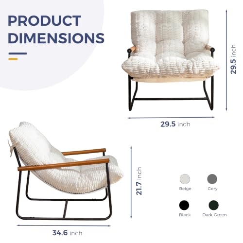 MAXYOYO Modern Accent Chair, Tufted Living Room Chair with Metal Frame - Image 2