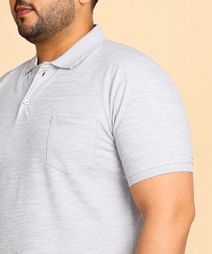 Image of INKKR Plus Size Solid Men's Polo Neck T-Shirt