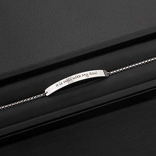 MYOSPARK It is Well with My Soul Hand stamped Bracelet Scripture Bracelet Christmas Gift for Her4
